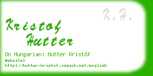 kristof hutter business card
